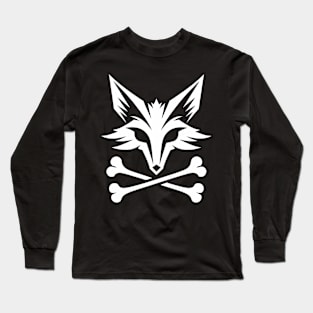 Jolly Roger Pirateflag Fox Skull Crossbones Long Sleeve T-Shirt